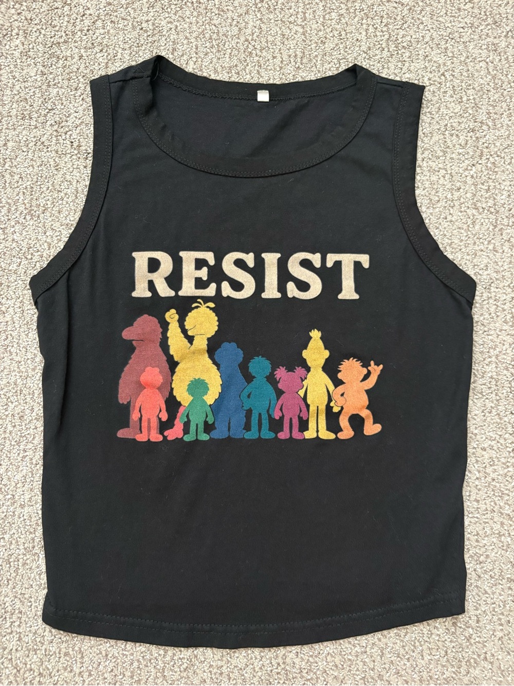 'Resist' Graphic Crop Tank Top - women’s size L